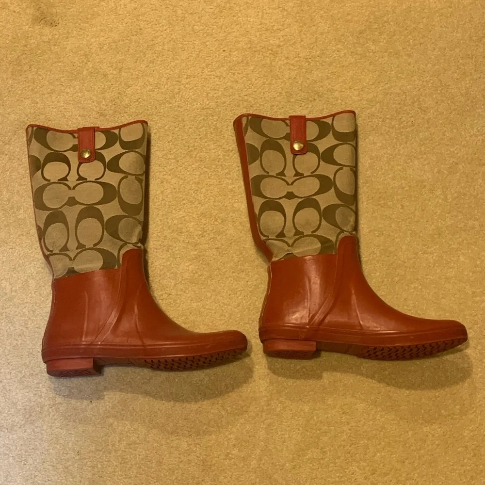 Coach signature Polly rain boots red - Picture 1 of 4